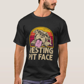 Camiseta Perro Pitbull Resting Pit Face Gracioso Regalo Par