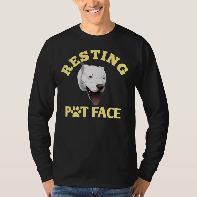 Camiseta Perro Pitbull Resting Pit Face Vintage (Anverso)