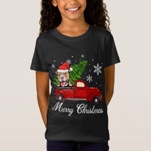 Camiseta Perro Pitbull Riding Red Truck Decoraciones navide