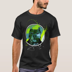 Camiseta Perro Pitbull Terrier Colorido Ama a Papá Mamá Niñ