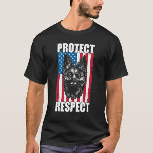Camiseta Perro Policía K 9 Pastor Alemán Aplicación de la L