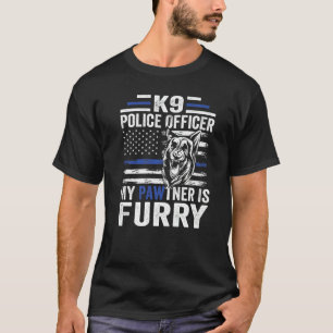 Camiseta Perro policía pastor alemán K 9 aplicación de la l