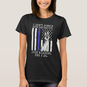 Camiseta Perro Policía Pastor Alemán Patriótico Bandera EEU