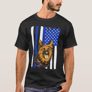 Camiseta Perro policial K9 En Patriótico Oficial De Policía