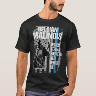 Camiseta Perro policial Malinois Gracioso K9 Bandera delgad