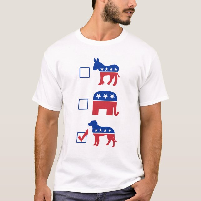 Camiseta Perro político del voto del mascota (Anverso)