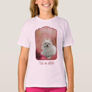 Camiseta Perro Pomerania Blanco Flores de Lily Arte Animal