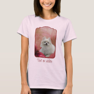 Camiseta Perro Pomerania Blanco Flores de Lirio Arte Animal