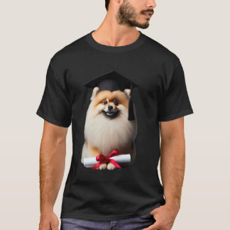 Camiseta Perro Pomerania Graduación Gorra Escuela de Entren