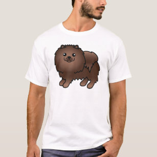 Camiseta Perro Pomeranian, Personalizado de la Cuta Marrón