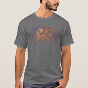 Camiseta Perro Pomeraniano 4 De Julio Bandera Estadounidens