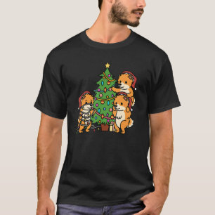 Camiseta Perro Pomeraniano de Árbol de Navidad