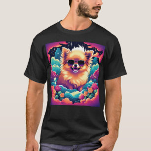 Camiseta Perro Pomeraniano de ensueño con gafas de sol