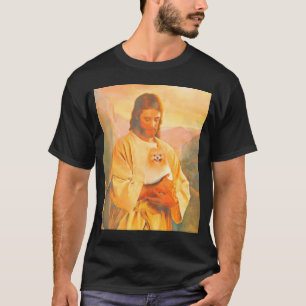Camiseta Perro Pomeraniano Y Jesús Encantan Divertido
