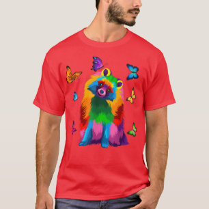Camiseta Perro pomerano colorido Pomerania colorido maripos
