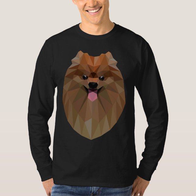 Camiseta Perro Pomerano Geométrico Polígono Amor Pomerano (Anverso)