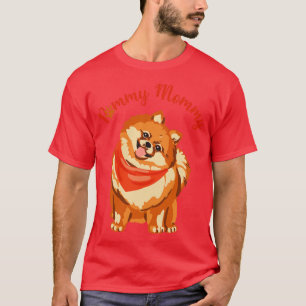 Camiseta Perro Pommy Fluffy Rojo Pomeraniano