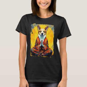 Camiseta Perro Pop Art Yoga Meditación Corgi