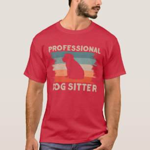 Camiseta Perro profesional en el sitio del perro sentando a