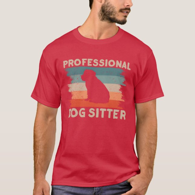 Camiseta Perro profesional en el sitio del perro sentando a (Anverso)