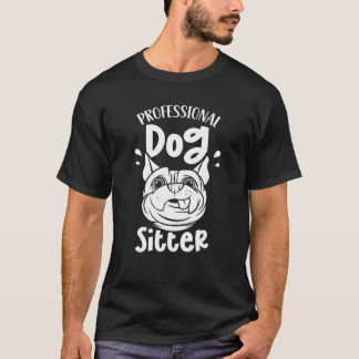 Camiseta Perro profesional en el sitio del perro sentando p