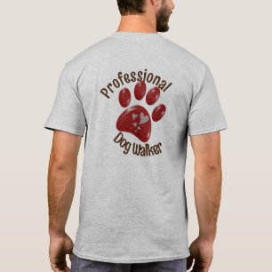 Camiseta Perro profesional Mascota Walker Paw Print Puppy