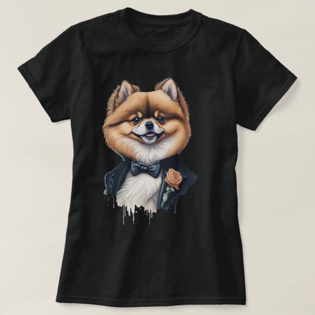 Camiseta Perro puertorriqueño gracioso con ropa formal (Diseño del anverso)