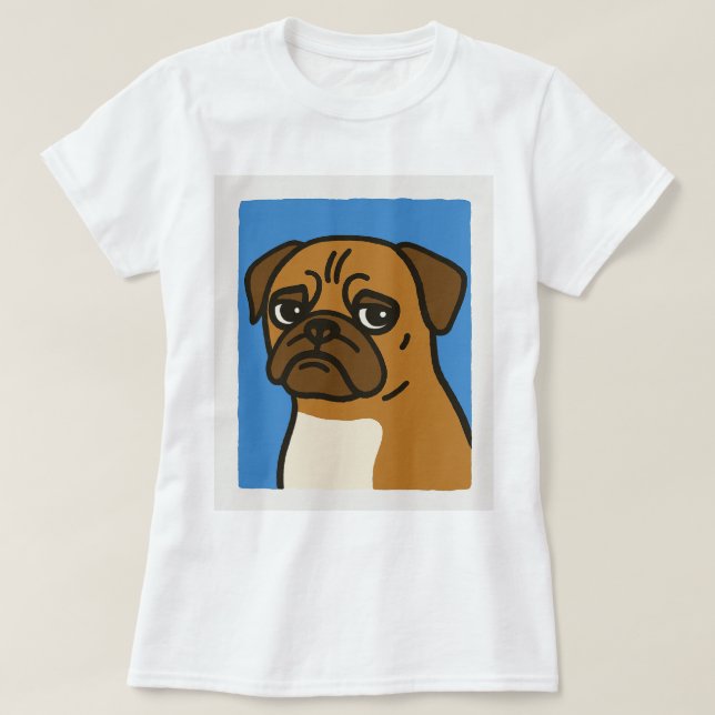 Camiseta Perro Pug (Diseño del anverso)