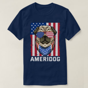 Camiseta Perro Pug americano