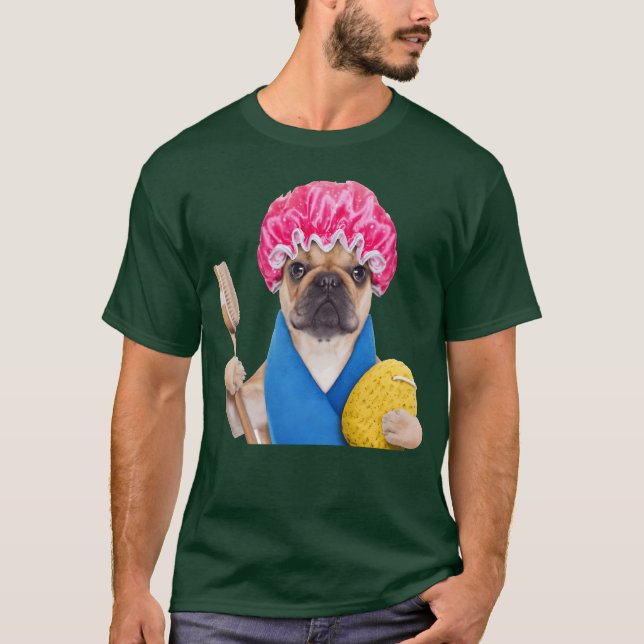 Camiseta Perro pug bañándose Animal (Anverso)