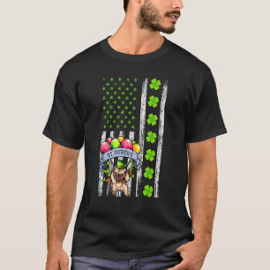 Camiseta Perro Pug Bandera Americana Día de San Patricio