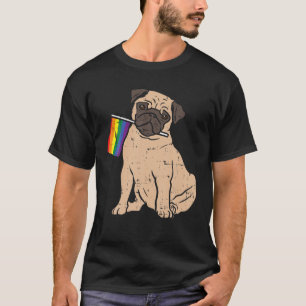 Camiseta Perro Pug Bandera Arcoiris Orgullo gay LGBT Mascot