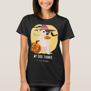 Camiseta Perro Pug Bruja Calabaza Halloween Mujeres Pugkin