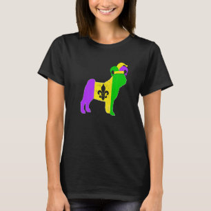 Camiseta Perro Pug Carnavales de Mardi Gras Payaso Cachorro