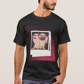 Camiseta Perro pug con gafas