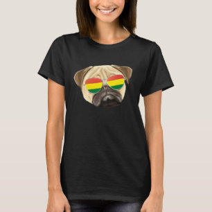 Camiseta Perro Pug de la Bandera Boliviana Bolivia Bolsillo