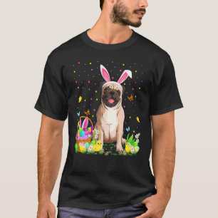 Camiseta Perro Pug de Pascua Caza de Huevos de Conejo Pug D