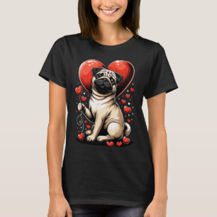Camiseta Perro Pug Día de San Valentín Dueño de Perro Pug S