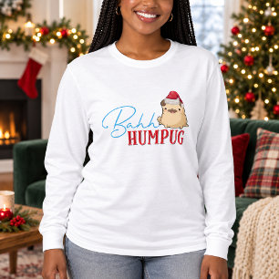 Camiseta Perro Pug Divertido Bah Humpug Navidad