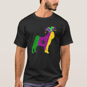 Camiseta Perro Pug Divertido Máscara de Fiesta de Mardi Gra