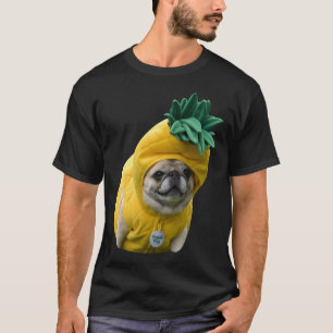 Camiseta Perro Pug Divertido Pensativo - Cachorro Geek Ador