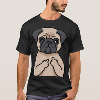 Camiseta Perro pug divertido y travieso amor animal 