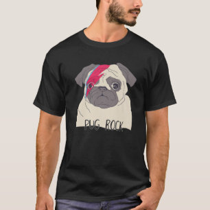 Camiseta Perro Pug Doodle Pipa Música Rock Y Rollo Mujeres 