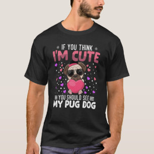 Camiseta Perro Pug El día de San Valentín Cardiaca Animal P