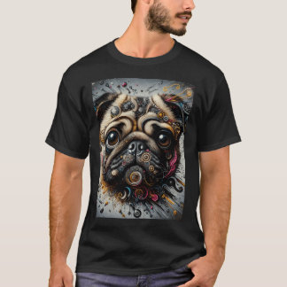 Camiseta Perro Pug expresivo