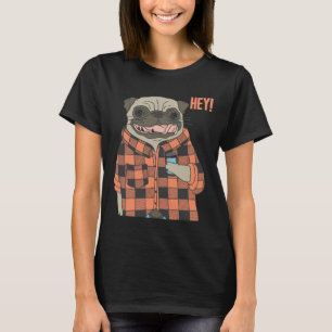 Camiseta Perro Pug genial que lleva franela y sostiene bebi