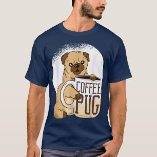 Camiseta Perro pug ladrando perro amante café café regalo