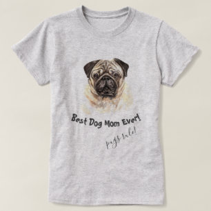 Camiseta Perro Pug Mejor Mamá Perro