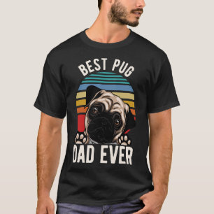 Camiseta Perro Pug: mejor papá Pug jamás retro vintage