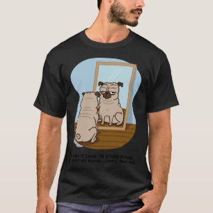Camiseta Perro Pug Mirada Fija En Espejo Amante De Los Perr